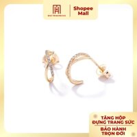 Bông tai nữ vàng 10K Bảo Tín Mạnh Hải biểu tưởng vô cực phong cách Ý PYBTV10KDH-409021