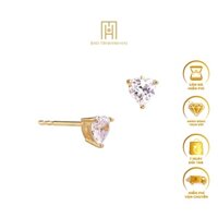 Bông tai nữ Vàng 10k đính đá trái tim cao cấp sáng lấp lánh như Kim Cương BY10K19 Bảo Tín Mạnh Hải