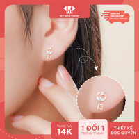 Bông Tai Nữ Vàng 14K BTAM27 Huy Thanh Jewelry