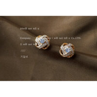 Bông tai nút xoắn đính đá