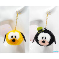 Bông Tai Pompom chó Pluto và Goofy - Tsum Tsum - Disney - Móc Khóa Handmade