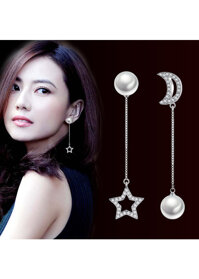Bông tai sao trăng bất đối xứng BHBT245