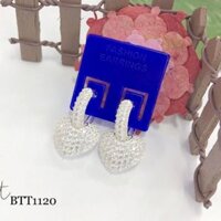 Bông tai tim tòng teng móc tròn