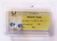 Bông Tai Topaz Hoàng Ngọc Mài Giác Oval 5 x 7mm Kiểm Định - 90753