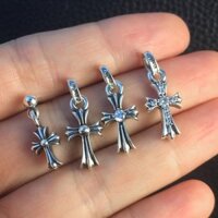 Bông Tai Trái Tim Chrome Bông Tai Chữ Thập Ngôi Sao Cùng Phong Cách Cổ Điển Bạc 925 Nam Nữ Bông Tai Kim Cương