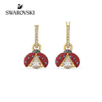 Bông tai trái tim đập Swarovski cho nữ, bông tai bọ rùa bảy sao có thể tháo rời X8NW