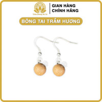 Bông tai trầm hương trang sức phong thủy cao cấp may mắn tài lộc TRẦM HƯƠNG HÀ XÁ