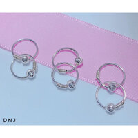 bông tai tròn 1 bi phay máy bạc ta cho bé