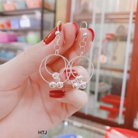 Bông tai tròn bi bạc ta ❌ Freeship ❌ bông tua sang chảnh thu hút mọi ánh nhìn