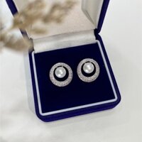 Bông tai tròn ngọc trai nước ngọt tự nhiên