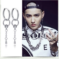 Bông tai tròn Titan hiphop nam tính 1 đôi