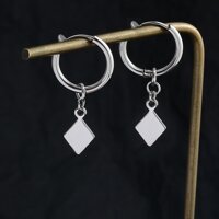 Bông tai unisex hình thoi phong cách basic kinh điển 1 đôi cực hot - kẹp vành