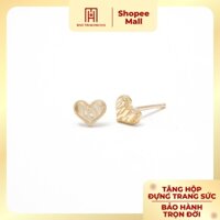Bông tai vàng 10K Bảo Tín Mạnh Hải thiết kế mặt trái tim khoen lấp lánh sang trọng PYBTV10KD0-411001