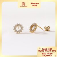 Bông tai vàng 10K Bảo Tín Mạnh Hải thiết kế mặt tròn đính đá PHBTV10KDH-410001 PCHQ