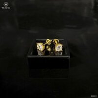 Bông Tai Vàng Nam Gắn Kim Cương Moissanite
