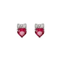 Bông tai Vàng trắng 14K đính đá Ruby Disney|PNJ Snow White & the Seven Dwarfs RBXMW000079