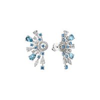 Bông tai Vàng trắng 14K đính đá Topaz Disney|PNJ Frozen TPMXW000006