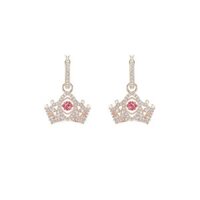 Bông tai vàng trắng mạ Queen Crown Nữ gửi quà tặng cặp đôi Quà tặng sinh nhật (Không hộp)