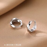Bông tai vòng trơn Mobius bạc S925