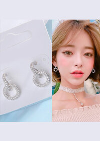 Bông tai vòng tròn nạm đá zircon BHBT283