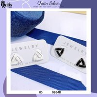 Bông tai/Khuyên tai bạc ta, bạc S925 Quiin - Hình tam giác sơn màu dành cho nữ 0864B