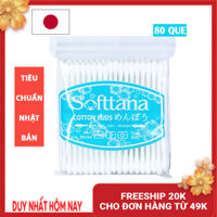 Bông tăm cho trẻ sơ sinh - Tăm bông ngoáy tai - Bông vệ sinh tai mũi trẻ em Softtana BZ8 làm sạch các chất ẩm chất bẩn bên trong tai mũi - Lố 12 túi ( 80 que /túi ) - Guty Mart