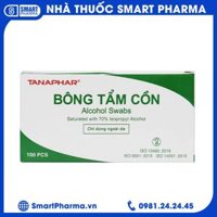 Bông tẩm cồn Alcohol Swabs Tanaphar làm sạch và khử trùng da trước khi tiêm (100 miếng)