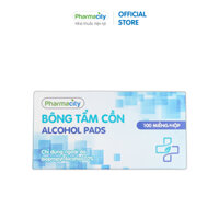 Bông tẩm cồn Pharmacity 30x65mm Hộp 100 miếng