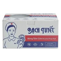 BÔNG TẨM CỒN Y TẾ BẠCH TUYẾT 100 MIẾNG (6CM X 6CM)