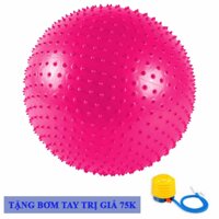 Bóng tập yoga Gymball cao cấp có gai-75cm [bonus]