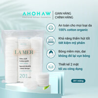 Bông Tẩy Trang 100% Cotton Organic La Mer Pháp Túi 201 Miếng - Phù Hợp Mọi Loại Da Kể Cả Da Nhạy Cảm