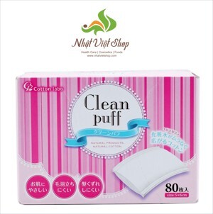 Bông tẩy trang Clean Puff Cotton Labo 80 miếng – Set 2