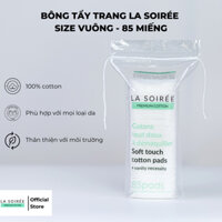 Bông tẩy trang cotton La Soirée 85 miếng vuông dai mềm