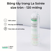 Bông tẩy trang cotton La Soirée 120 miếng tròn dai mềm