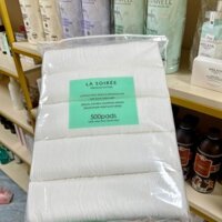 Bông tẩy trang La Soirée Premium cotton 500 miếng vuông