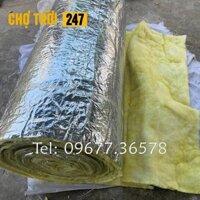 Bông thủy tinh cách nhiệt cách âm có bọc lớp bạc  (Kích thước 120cm x 100cm, Dày 5cm)