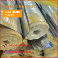 Bông thủy tinh định hình có bọc giấy bạc cách nhiệt ,Bông thủy tinh Cách nhiệt dạng ống (Cuộn dài 1 Mét)