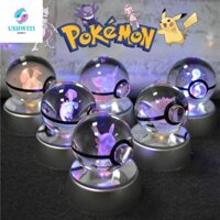 Bóng Thủy Tinh MLINX Pikachu, Các Bức Tượng Anime Gengar Mew Bóng 3D, Đế Đèn Giáng Sinh Đèn Ngủ Nhiều Màu Sắc Ánh Sáng Mewtwo Thủy Tinh Điêu Khắc Đồ Chơi Trẻ Em