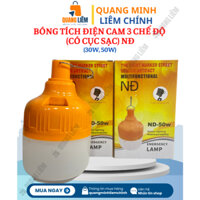 Bóng Tích Điện Cam 30W, 50W, 80W, 100W 3 Chế Độ (có cục sạt) NĐ - Phân phối chính hãng