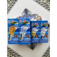 Bóng tủ lạnh led, bóng bí led, bóng đèn máy may led 1W đui E12, E14 cao cấp Hòa Thái trắng, vàng - Ánh sáng vàng,Đui E14