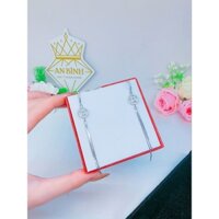 Bông tua dài hoạ tiết đồng T may mắn_ bạc S925 XI KIM CAO CẤP