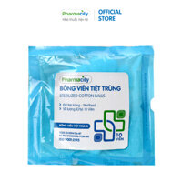 Bông viên tiệt trùng tiện dụng Pharmacity 2cm x 2cm - Gói 20 viên