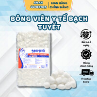 Bông Viên Y Tế Bạch Tuyết Túi 500g, Bông Gòn Viên Tiệt Trùng Hàng Công Ty