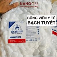 Bông Viên Y Tế Bạch Tuyết 500g, Làm Sạch Sau Nặn Mụn Dùng Trong Spa Và Y Tế
