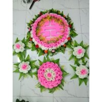 bông xe hoa đám cưới - hoa gấu trang trí xe rước dâu