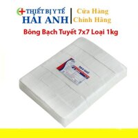 Bông Y Tế 1kg Cắt Miếng Bạch Tuyết (7×7cm) Tắm Và Vệ Sinh Cho Trẻ Sơ Sinh