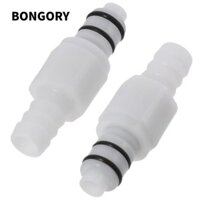 Bongory 2 Khớp nối ống tắt nhanh, Đầu nối nhanh 3 / 8 "màu trắng, Khớp nối trong dòng 2 x Nam Nhựa Kết nối nhanh Phụ kiện ống nước