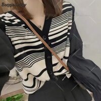 Bonnie Cathy Áo len dài tay bay xù Áo len nữ dài tay