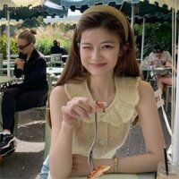 Bonnie Cathy Áo thun nữ dệt kim không tay cổ búp bê kiểu Nhật Bản và Hàn Quốc dáng rộng thông thường