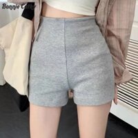 Bonnie Cathy Quần short đi xe đạp thể thao thông thường của Mỹ Quần legging màu xám nữ